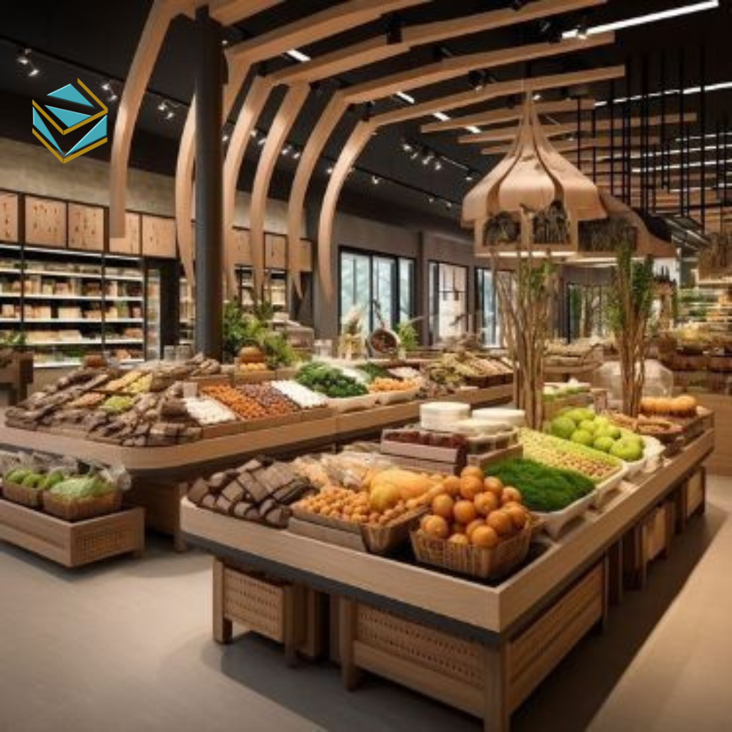 Hình ảnh bảng hiệu xanh – trắng, cửa kính lớn và đèn LED tạo sự nổi bật cho cửa hàng.