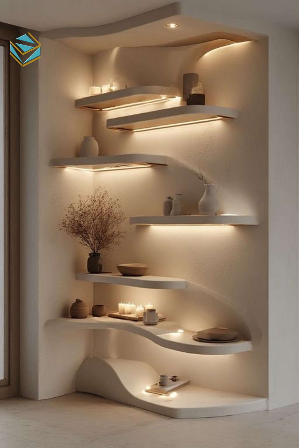 Thiết kế salon tóc kết hợp đèn nền, đèn gương và đèn điểm giúp không gian sáng vừa đủ, không gây chói mắt.