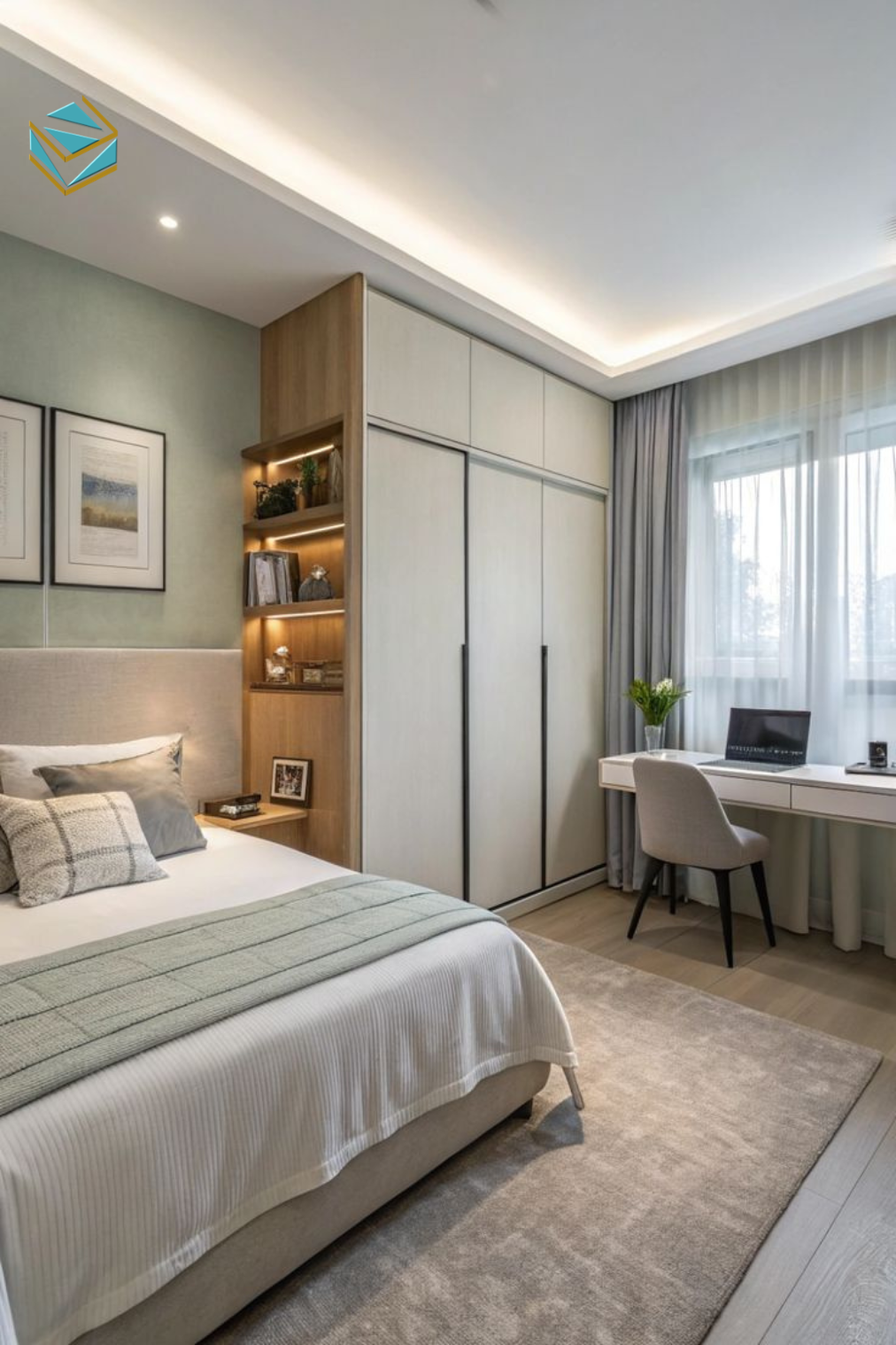 Giải pháp thi công nội thất chung cư tập trung tối ưu diện tích và công năng sử dụng. Không gian được hoàn thiện đồng bộ, phù hợp sinh hoạt lâu dài cho gia đình.