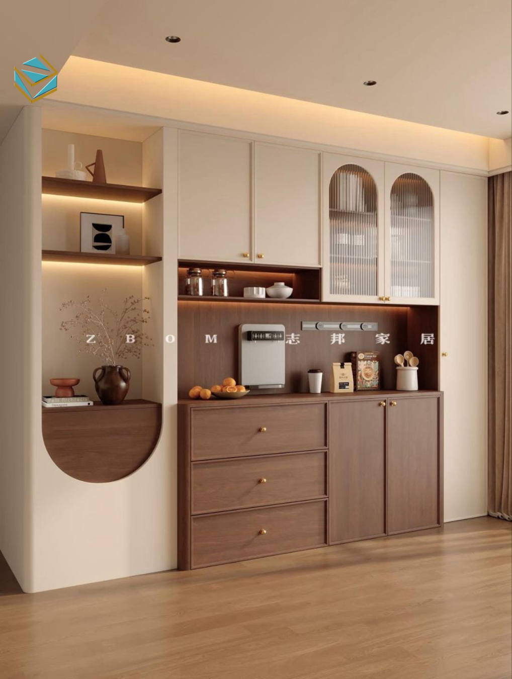 Thi công nội thất chung cư cho khu bếp tập trung tối ưu lưu trữ và lối di chuyển. Gian bếp trở nên sạch sẽ và thuận tiện cho nấu nướng mỗi ngày.