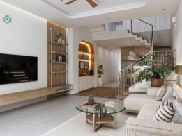 Nội thất nhà phố diện tích nhỏ được tối ưu lưu trữ và lối đi. Không gian vẫn thoáng và tiện nghi dù mặt bằng hạn chế.