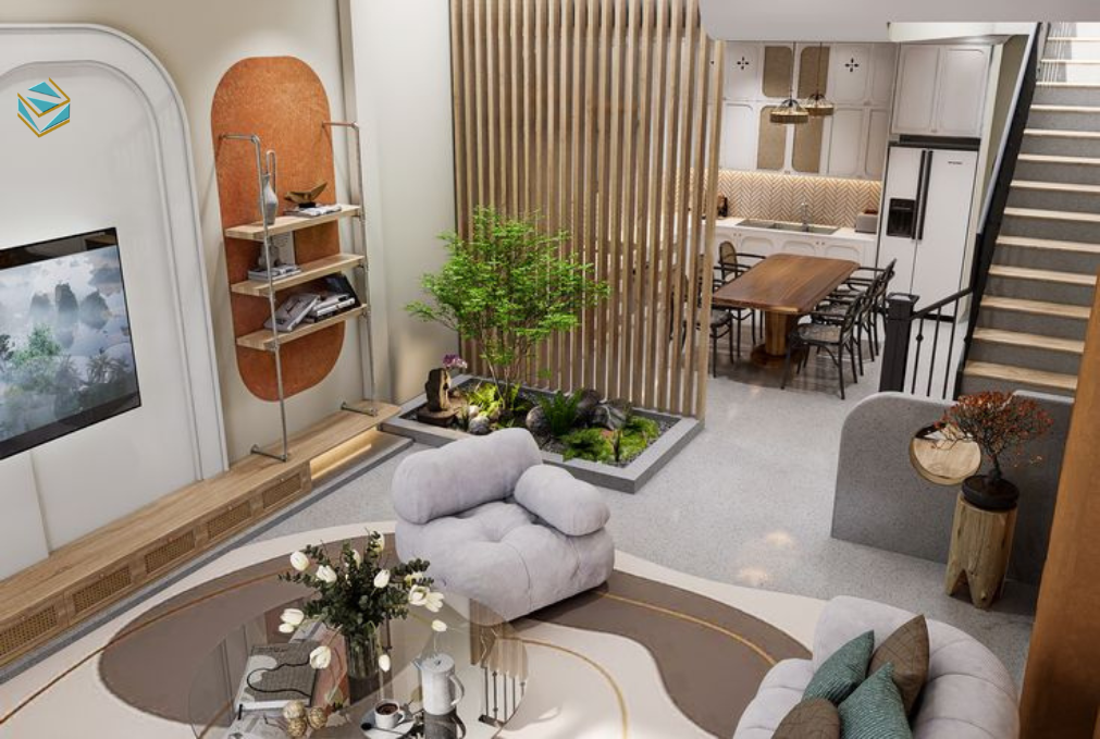 Giải pháp thiết kế nội thất nhà phố tập trung vào thói quen sinh hoạt hằng ngày. Không gian sử dụng thuận tiện, hạn chế sửa chữa về sau.