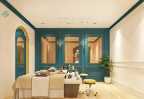 Mẫu thiết kế nội thất Spa theo phong cách hiện đại, tối giản chi tiết nhưng vẫn đảm bảo công năng, giúp spa vận hành hiệu quả và tạo cảm giác thư giãn cho khách hàng.