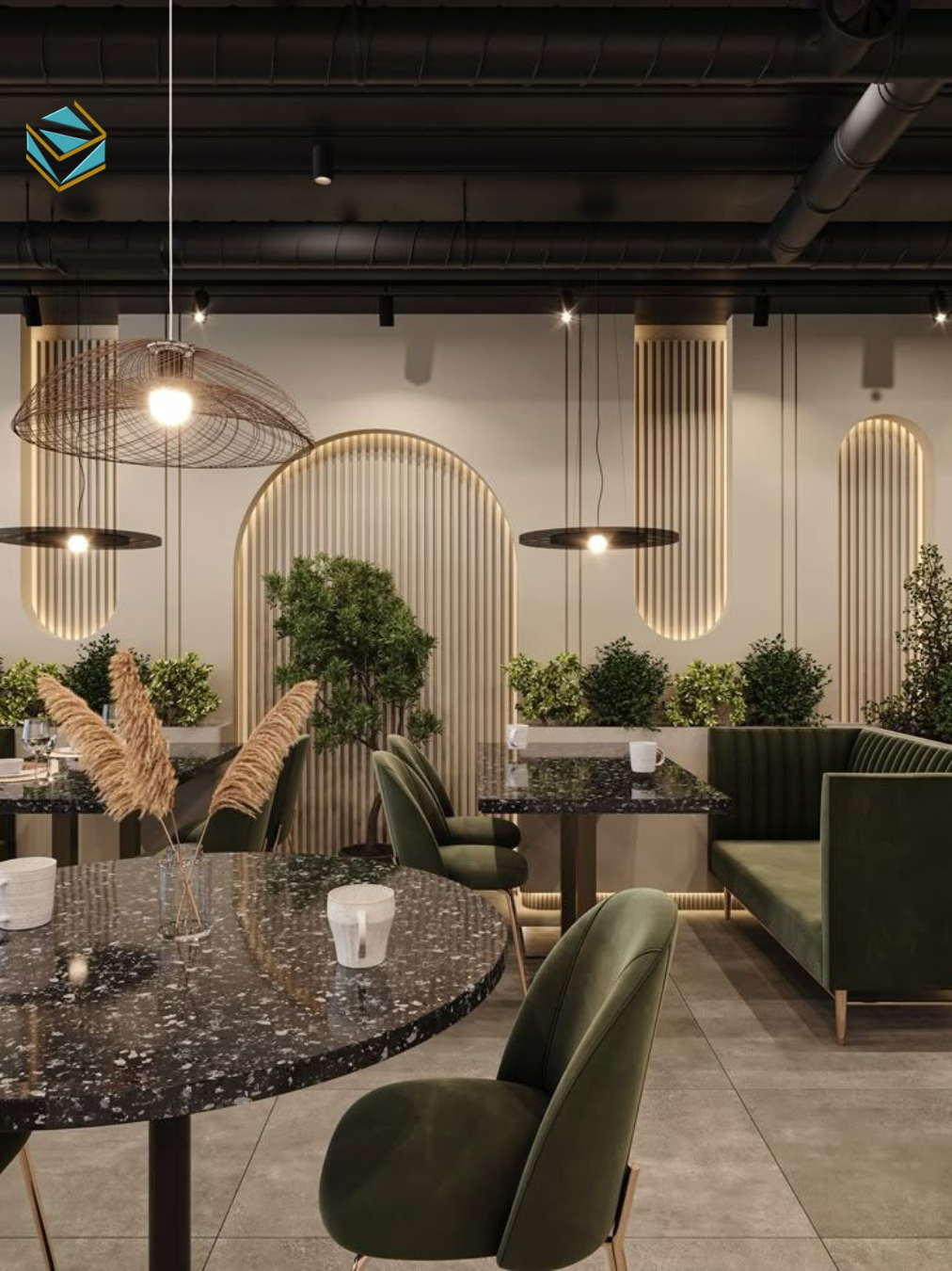 Thiết kế quán cafe theo phong cách Bắc Âu phù hợp không gian nhỏ và dễ hút khách.