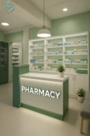 Giải pháp thiết kế nhà thuốc chuỗi đảm bảo thống nhất màu sắc, bố cục và tiêu chuẩn GPP, phù hợp mô hình mở rộng quy mô.