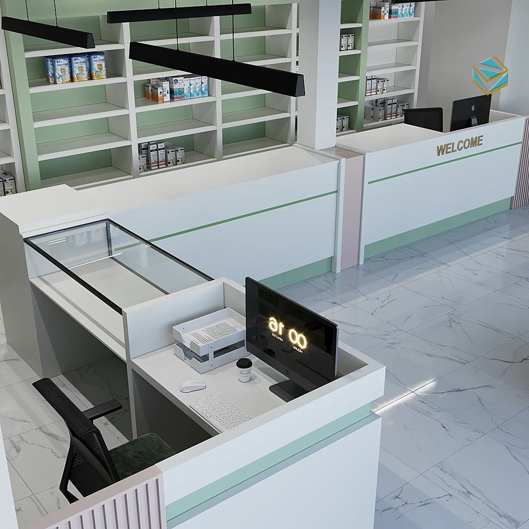 Mẫu nhà thuốc được thiết kế và thi công theo tiêu chuẩn GPP, bố trí khoa học, đảm bảo đúng quy định Bộ Y tế và thuận tiện vận hành lâu dài.