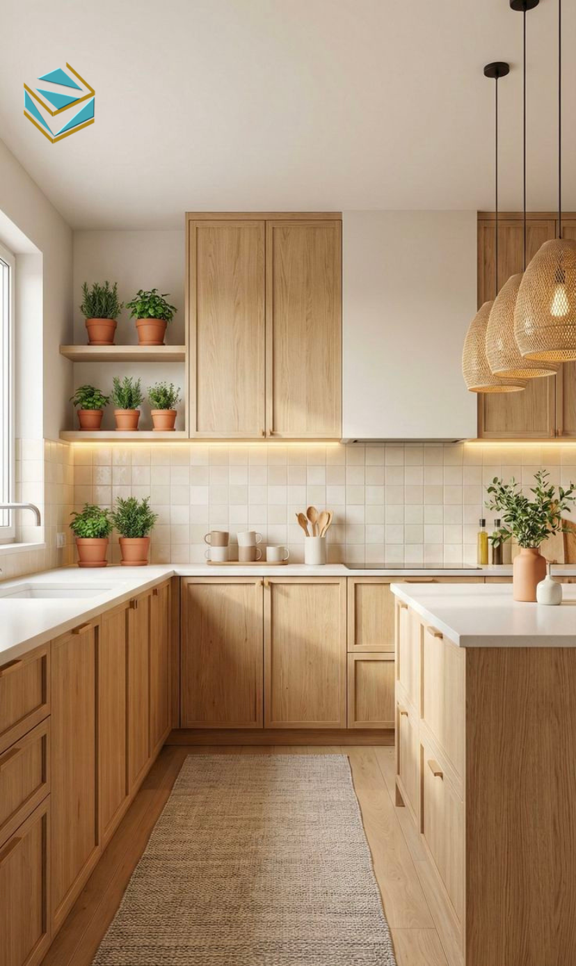 Hình ảnh minh họa sự khác biệt giữa tủ bếp gỗ công nghiệp và tủ bếp nhựa về thẩm mỹ, độ bền và chi phí.