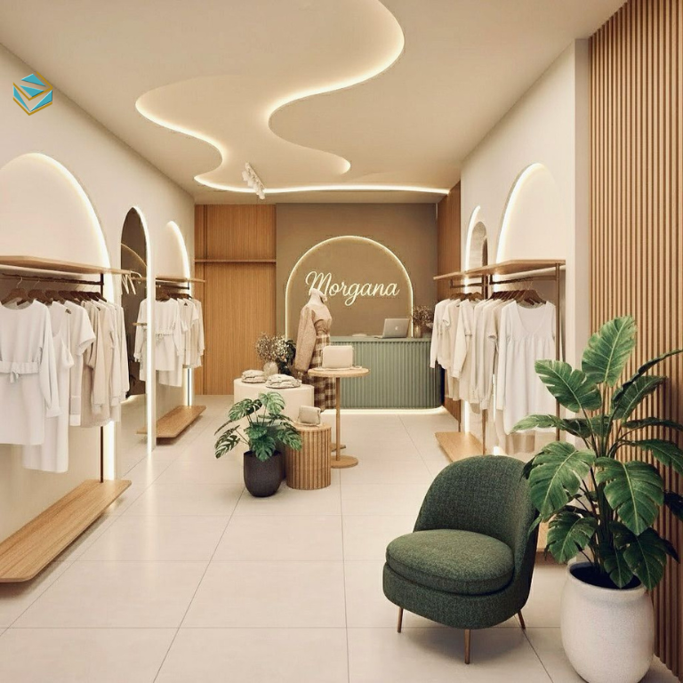 Hệ kệ & giá treo shop thời trang dạng lắp ghép giúp thay đổi layout nhanh chóng khi ra bộ sưu tập mới.