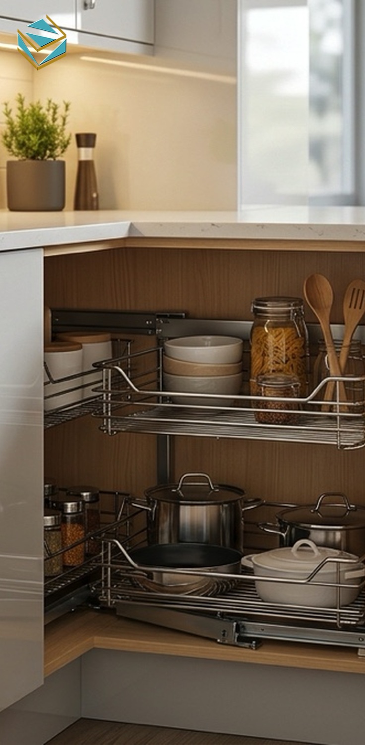 phụ kiện tủ bếp thông minh mâm xoay inox nội thất nam việt