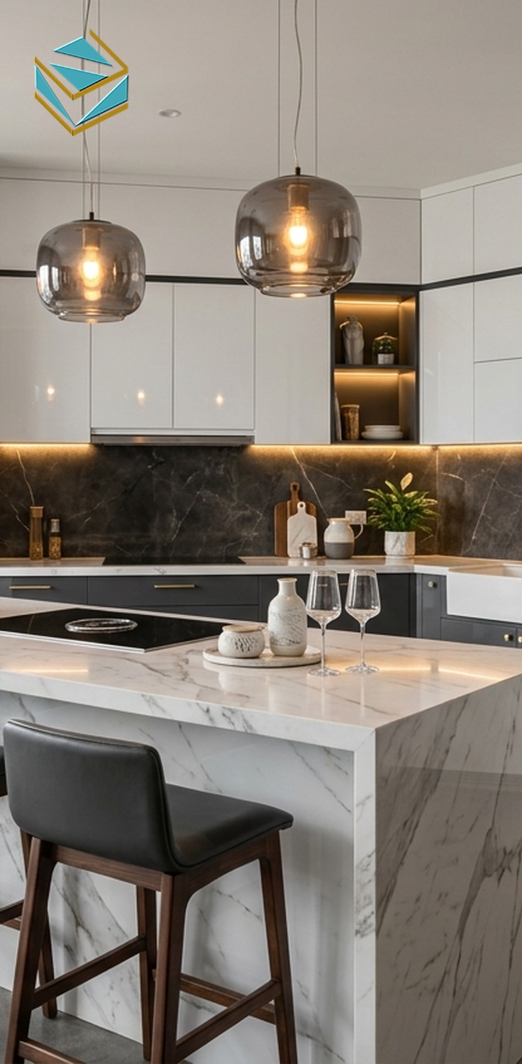 mẫu tủ bếp acrylic chữ l có bàn đảo bếp cao cấp nam việt