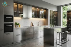 tủ bếp inox 304 cánh kính cường lực cao cấp nội thất nam việt