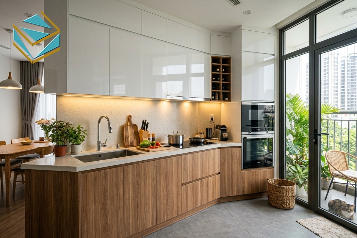 kinh nghiệm làm tủ bếp gỗ công nghiệp an cường xưởng nam việ