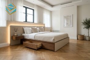 Giường ngủ gỗ MDF kháng ẩm có hộc kéo giá xưởng 2026