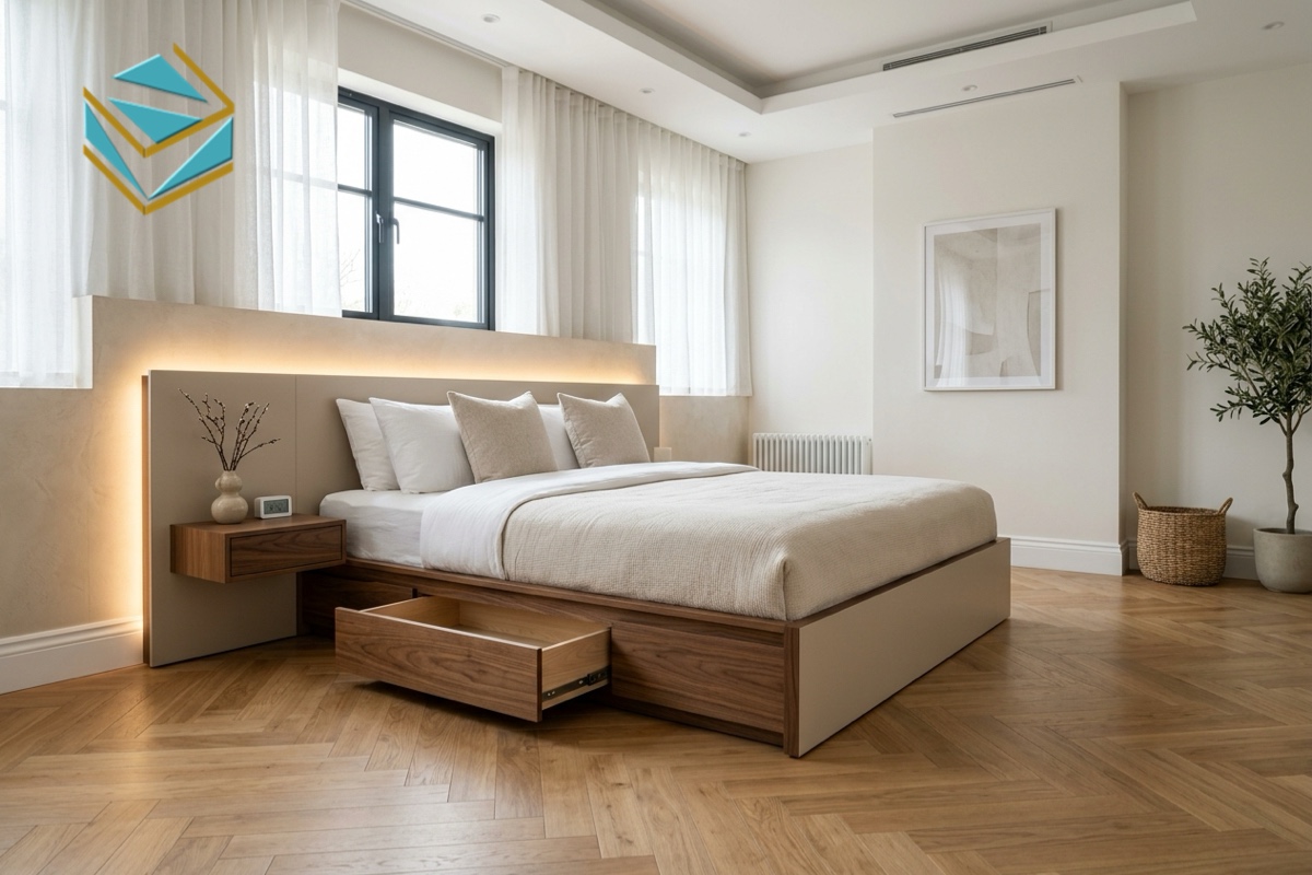 Giường ngủ gỗ MDF kháng ẩm có hộc kéo giá xưởng 2026