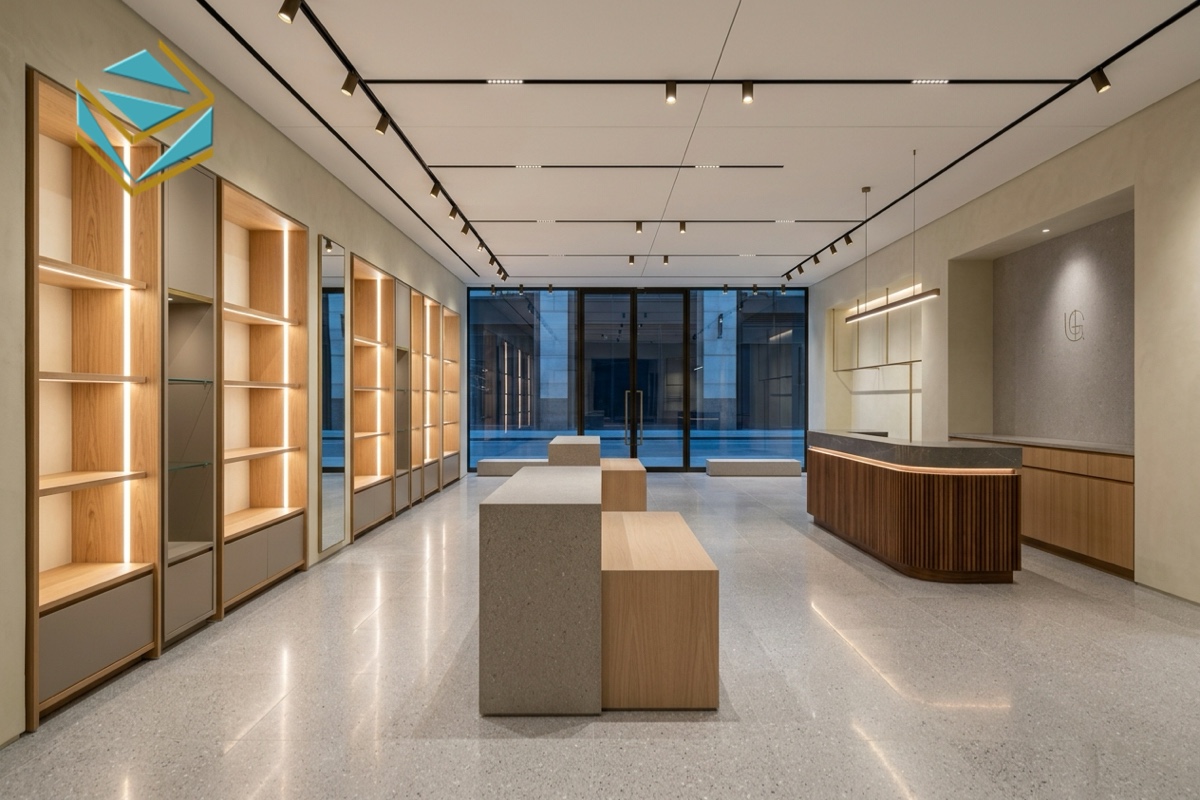 Thiết kế thi công shop showroom trưng bày cao cấp giá xưởng 2026
