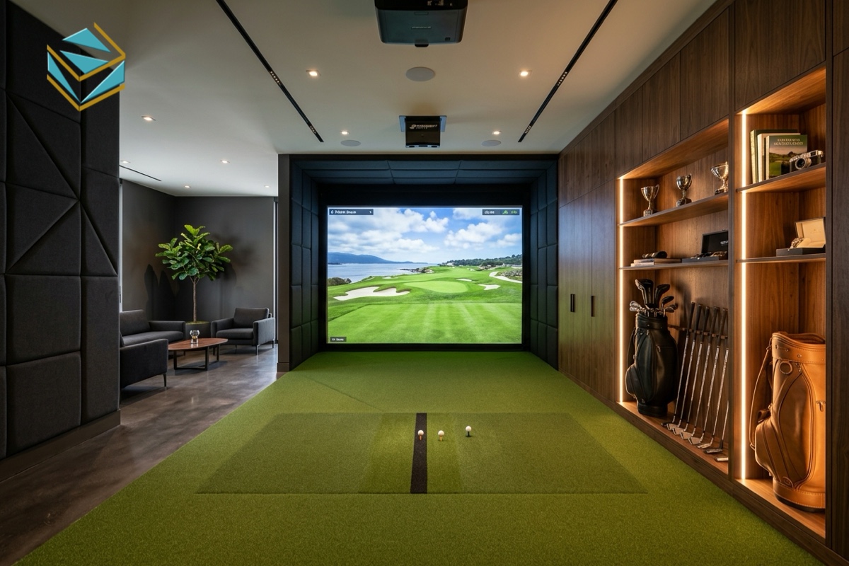 Thiết kế thi công phòng golf 3d trong nhà cho biệt thự cao cấp trọn gói giá xưởng