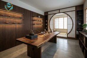 thiết kế thi công phòng trà đạo gia đình và showroom trà cao cấp trọn gói giá xưởng