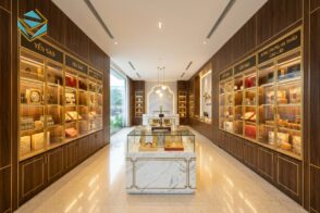 thiết kế thi công showroom yến sào đông trùng hạ thảo cao cấp trọn gói giá xưởng